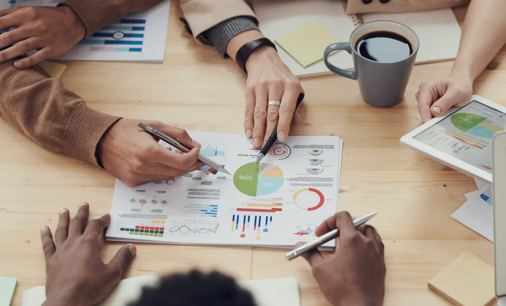 financial planning documents representing forecasting and budgeting services